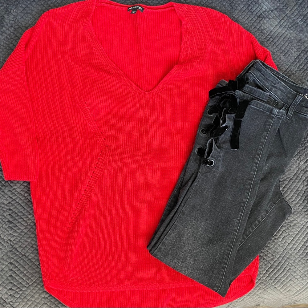 Express 3/4 Sleeve Cotton Sweater Size Small